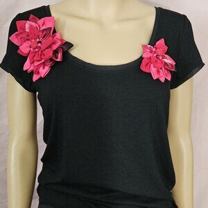 White House Black Market Flower Tee